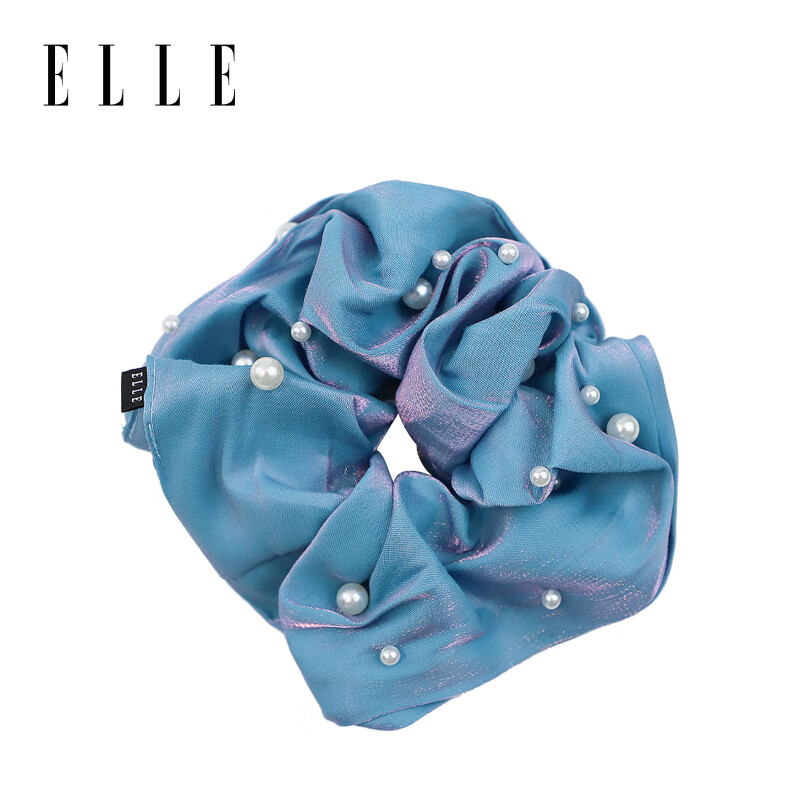 ELLE 珍珠优雅发圈女百搭气质头绳女生发绳扎马尾 蓝色 ￥26.55