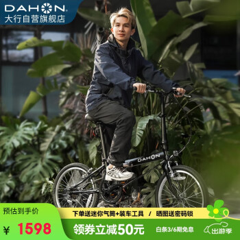 DAHON 大行 经典D6折叠自行车20寸6速成人休闲单车 KBC061 丽面黑 丽面黑-京仓配送