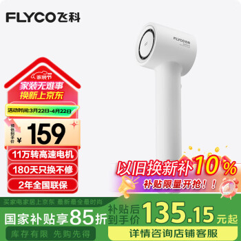 飞科 高速降噪负离子电吹风  FH6370 珍珠白