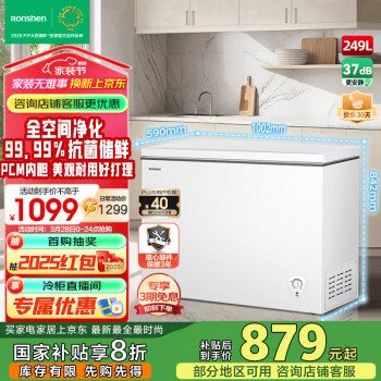 容声 249升低霜大容量冰柜家用商用冷藏冷冻转换冷柜 一级能效  BD/BC-249ZMSMA