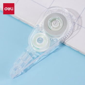 得力 6米修正带替芯 顺滑强遮盖力改正带 按动密封门涂改带 透明本色  适用VR2-6