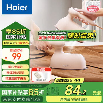 海尔 Haier 挂烫机手持式家用电熨斗HY-YM1501F