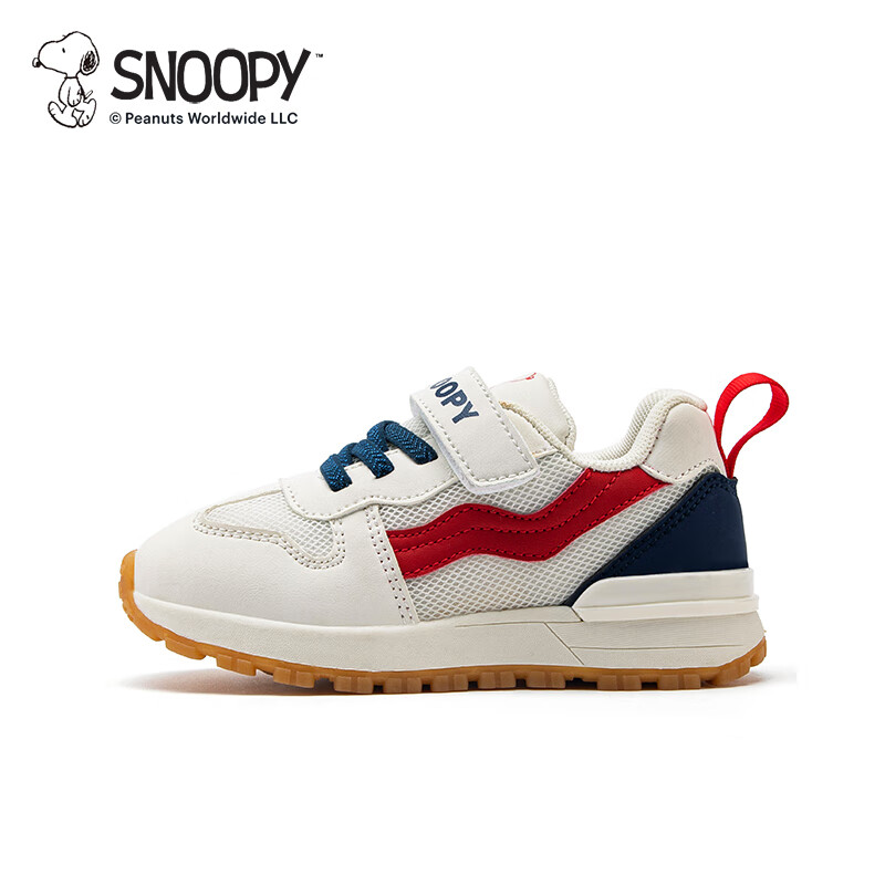 SNOOPY 史努比 童鞋儿童跑步鞋 米/蓝/红 券后67元