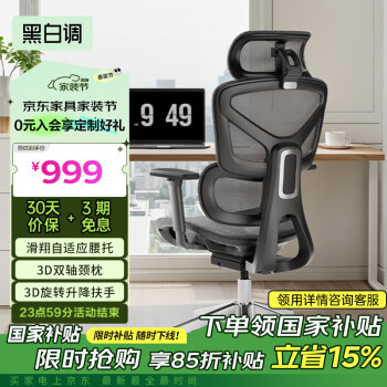 黑白调 E2 Air人体工学椅 电脑椅子办公椅电竞椅人工力学座椅久坐舒服 E2 Air 白色无脚托 滑翔追腰