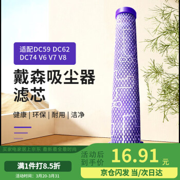 鲸万荟 适配 Dyson 戴森吸尘器配件DC59 DC62 DC74 V6 V7 V8前置过滤网滤芯过滤器 W213