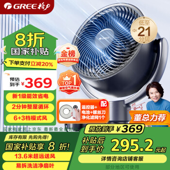 格力 GREE FXDZ-20X62Bcg3 空气循环扇 碧玺蓝