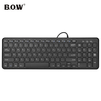 B.O.W HW156S-A 96键 有线薄膜键盘 黑色 无光