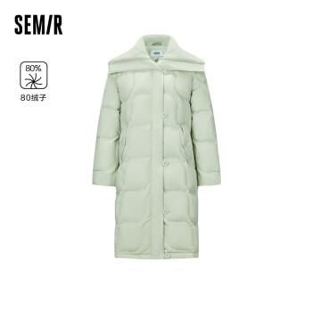 森马 羽绒服女长款仿羊羔毛大翻领保暖冬季宽松肌理厚109723113020