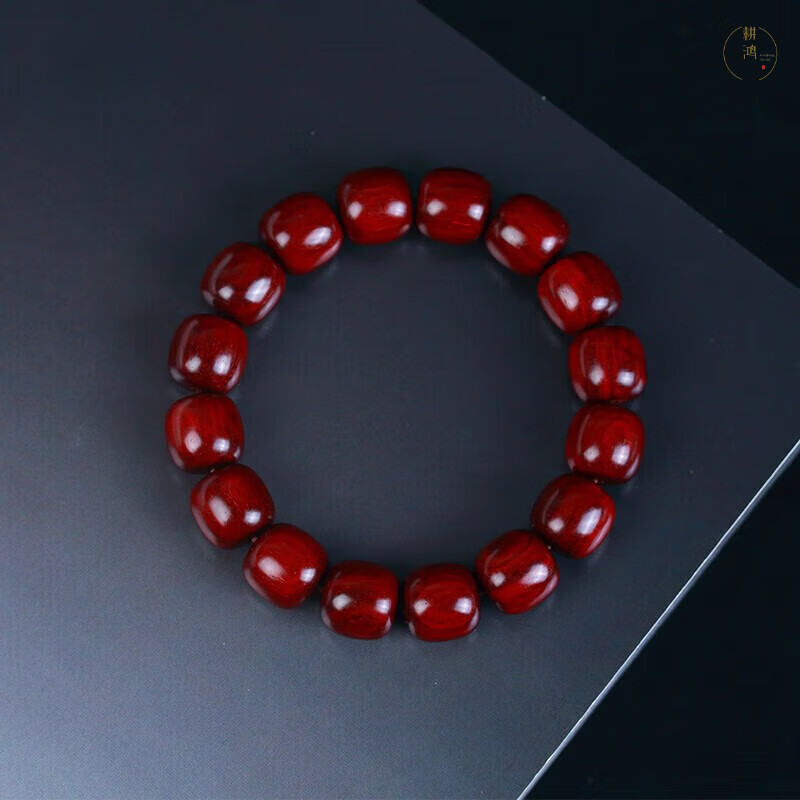 耕鸿 印度小叶紫檀手串12x13mm老料老形珠高密 券后380元