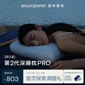 亚朵星球 第2代深睡枕pro 颈椎护颈慢回弹记忆绵成人枕芯 一对装10cm