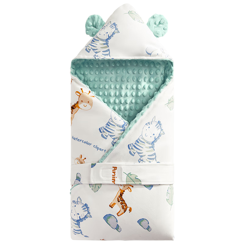 十月结晶 婴儿抱被豆豆绒包被有兔爰爰 春秋卷 69元(需领券)