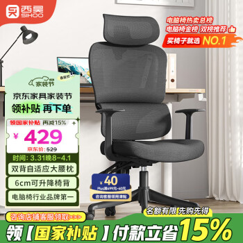 西昊 M56-101 人体工学电脑椅 黑色 固定扶手款