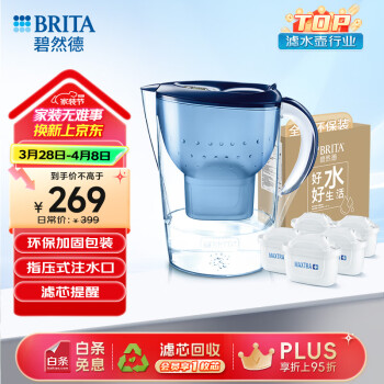 碧然德 Marella 金典系列 滤水壶 一壶六芯 蓝色