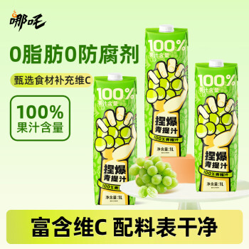 哪吒 青提果汁饮料 1000ml