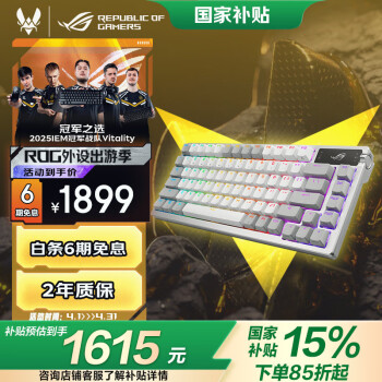 玩家国度 ROG 夜魔机械键盘 75配列  Gasket结构 OLED屏 月耀白
