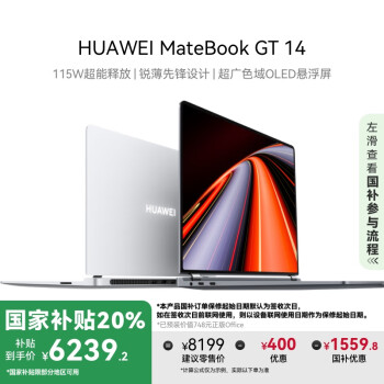 华为 HUAWEI MateBook GT 14（Core Ultra5 125H、核芯显卡、32GB、1TB）