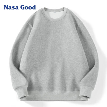 NASA GOOD 卫衣男士圆领长袖套头青少年舒适休闲打底衫 花灰 3XL