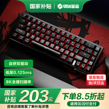 机械革命 魂·GK68 67键 有线机械键盘 黑竞 高特粉磁轴 RGB