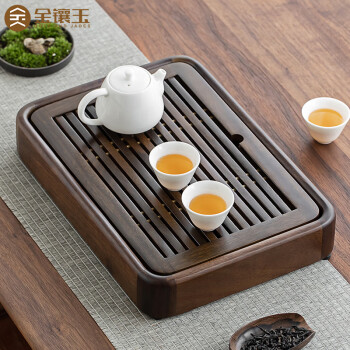 金镶玉 实木茶盘 功夫茶具 胡桃木 38*27cm