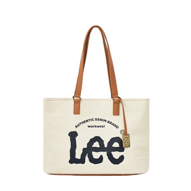 Lee 2024大容量托特包男女牛仔通勤单肩包女士包包送 米白色 券后138.71元