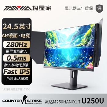 探显家 24.5英寸原生240Hz镜面显示器Fast-IPS 0.5ms响应280Hz
