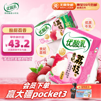 伊利 优酸乳 贵妃荔枝味 250ml*24盒