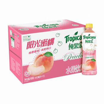 移动端、京东百亿补贴：pepsi 百事 纯果乐阳光蜜桃果汁饮料450ml*15瓶