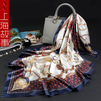 上海故事 女士缎面披肩丝巾 围巾 2件装