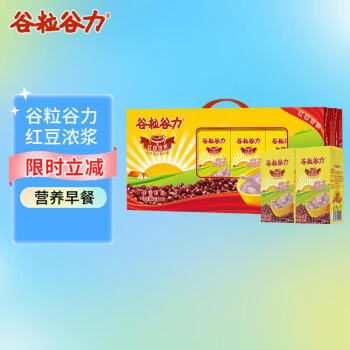 谷粒谷力 红豆浓浆早餐奶 250ml*16盒