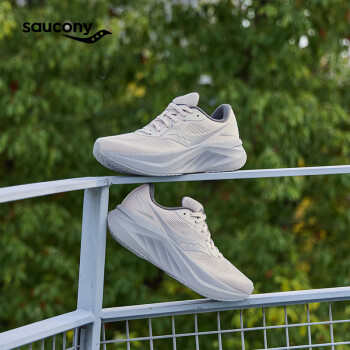 索康尼 saucony TIDE 浪潮3春季25年跑步鞋女缓震竞速训练鞋灰紫37.5