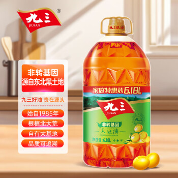 移动端、京东百亿补贴：九三 非转基因 三级大豆油 6.18L