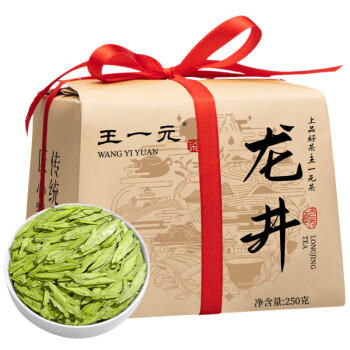 移动端、京东百亿补贴：王一元 茶叶明前龙井绿茶2024新茶浓香型春茶纸包礼盒装250g 杭州龙井250g