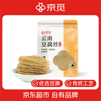 移动端、京东百亿补贴：京觅 纯黄豆豆腐丝600g 石屏腐竹黄豆制品干货 凉拌火锅食材