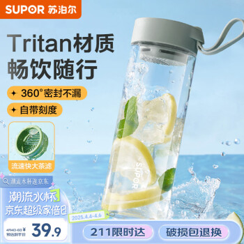 移动端、京东百亿补贴：苏泊尔 塑料杯 大容量运动水杯 便携 700ml