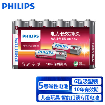 飞利浦 LR6P6BC 5号碱性电池 1.5V 6粒装
