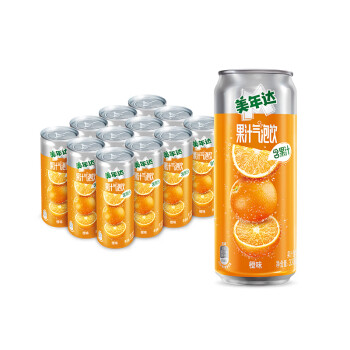 美年达 Mirinda 橙味 可乐汽水 细长罐 整箱装 330ml*12罐