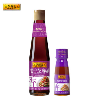 移动端、京东百亿补贴：李锦记 纯香芝麻油410ml+100ml100%芝麻香油 营养好油火锅拌 纯香芝麻油