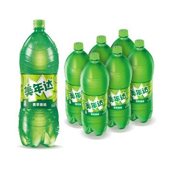 美年达 百事可乐美年达 Mirinda青苹果味汽水2L*6瓶整箱装新老包装随机发货