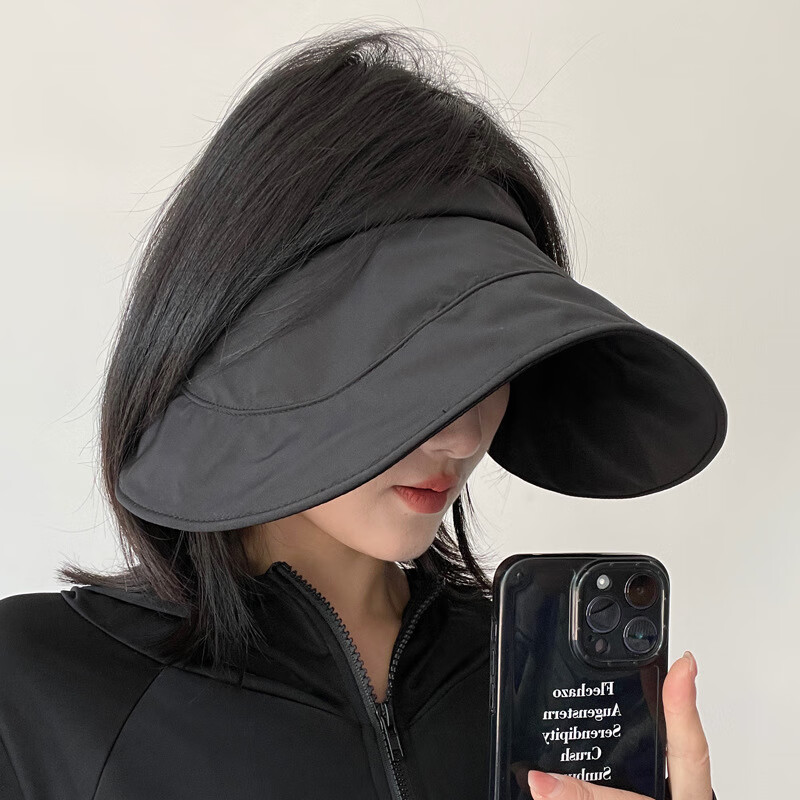 FOURDATRY 女空顶遮阳帽防晒防紫外线可折叠大檐户外时尚透气太阳卷帽 56.75元