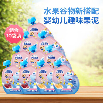 小鹿蓝蓝 多口味缤纷水果泥 108gX10袋