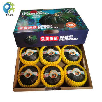 京地达 山东惠和一号贝贝南瓜礼盒装净重4.5斤4-8枚板栗味 源头直发