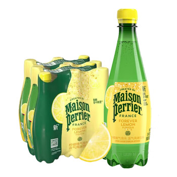 巴黎水 perrier 柠檬味气泡水 500mL*12瓶