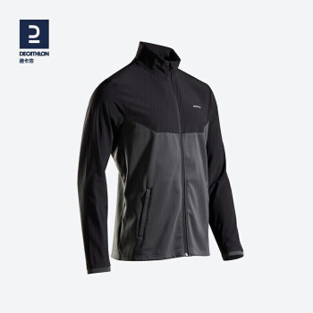 迪卡侬 DECATHLON 运动外套男士跑步夹克初秋款-黑灰色XXL-2714801