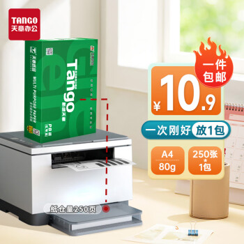 天章 新绿天章A4打印纸 80g 250张 双面打印复印纸 打印试卷作业 草稿纸 单包