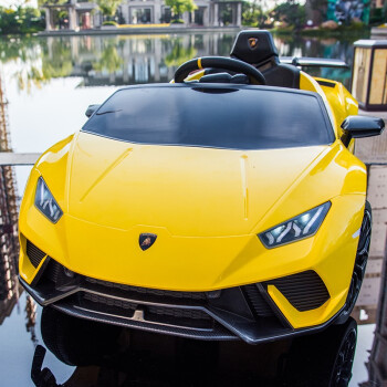 酷太阳 兰博黄色儿童遥控车可坐人婴儿电动车儿童汽车可驾驶四驱