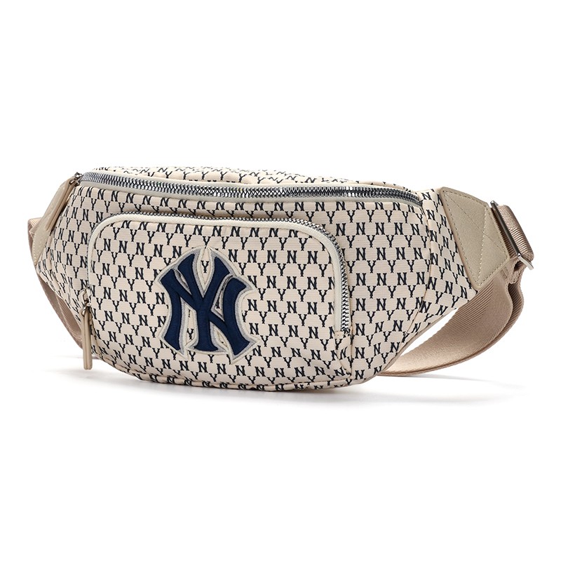 MLB 美职棒（MLB） 包包女包男士斜挎包老花单肩包款腰包女士胸包 纽约洋基队/象牙白色 F 券后569元
