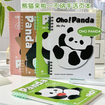 三年二班 B5/70张可爱熊猫限定不硌手活页笔记本本子可拆卸扣环记事本学生用日记本错题本呼呼大睡