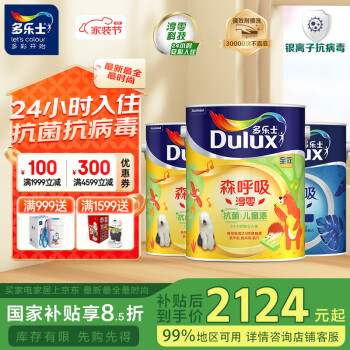 多乐士 Donless 多乐士 A8206+A931套装 竹炭全效儿童漆 15L白色