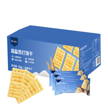 移动端、京东百亿补贴:KE·OLA 海盐苏打饼干1kg 0蔗糖休闲零食