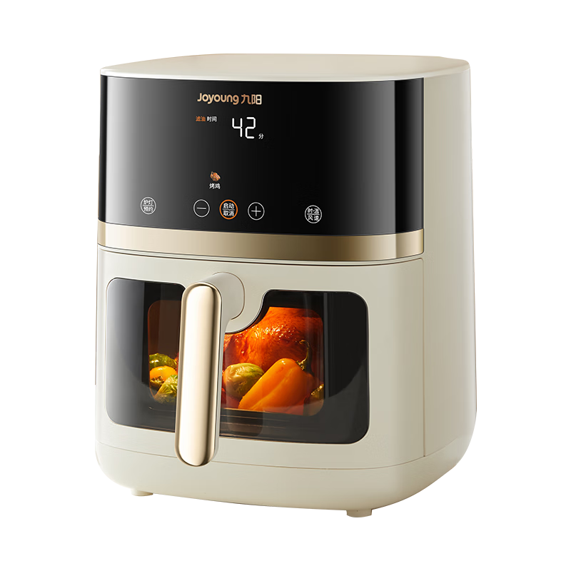 九阳（Joyoung）空气炸锅炎烤不用翻面焱烤双热源加热 6.5L大容量多功能无油低脂煎炸KL65-V573 253.13元包邮（以旧换新224.27元）